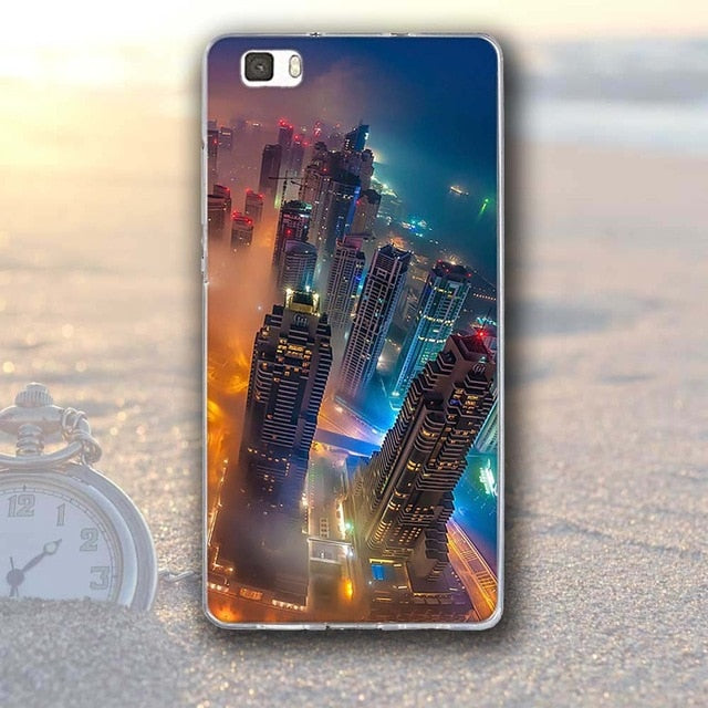 Silicone Case for Huawei P8 Lite Soft TPU Paint Cover For Huawei ALE-L21 5.0" Back Phone Cover For Huawei p8 lite Shells Fundas