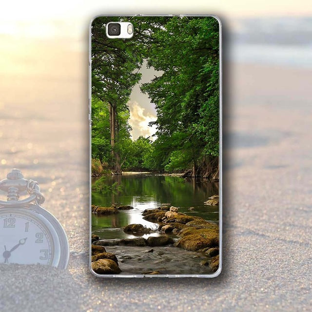 Silicone Case for Huawei P8 Lite Soft TPU Paint Cover For Huawei ALE-L21 5.0" Back Phone Cover For Huawei p8 lite Shells Fundas