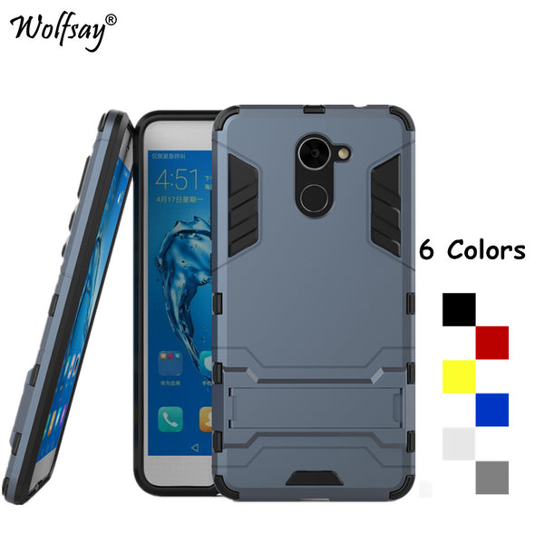 Wolfsay Armor PC Case Huawei Y7 Prime Case Shockproof Robot Phone Cover sFor Huawei Y7 2017 Cover For Huawei Y7 Prime 2018 Case