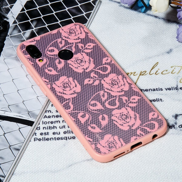 Sexy Lace Flower Floral Phone Case For Huawei P20 Lite/P20/P10/P10 Lite/P10 Plus/P9/P9 Lite/P8 Lite 2017 Hard PC+TPU Back Cover