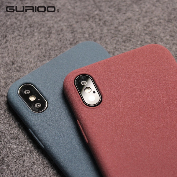 Gurioo Mobile Case Ultra-Thin Sandstone Case Back Cover Soft Cover Scrub Cover For iPhone 6 6S 7 8 X-XR XS Max Plus phone case