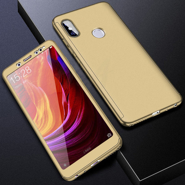 H&A H&A Luxury 360 Degree Full Cover Phone Case For Xiaomi Redmi Note 5 5A Screen Protector Cover 4X 4A Note 5 Plus Case Glass