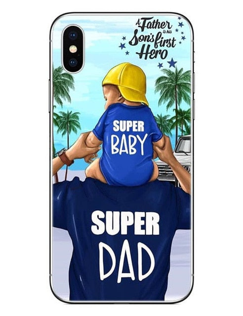 Fashion Black Brown Hair Baby Mom Girl Queen 01 Case For iPhone X XS Max XR 8 7 6 6s Plus 5 5s SE Silicone Woman Phone Cover