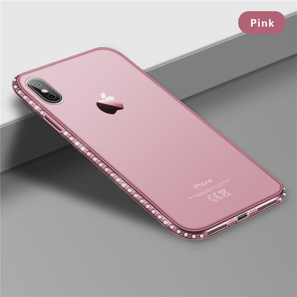 USLION Soft Case For iPhone XR X 8 7 6s Plus 5s SE Bling Diamond Transparent TPU For iPhone XS MAX Phone Case Phone Cover Capa