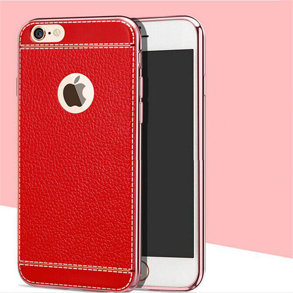 Litchi grain luxury Plating TPU silicone mobile phone case For iphone X Xr Xs Max 6 6s plus 7 8 plus 5 5s se Plating Frame cover