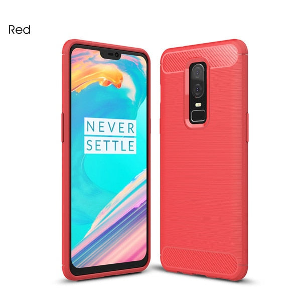 OnePlus 6 6T Case Soft Silicon Case TPU Cover Carbon Fiber Case For OnePlus 6 6T Phone Case Fundas Back Cover