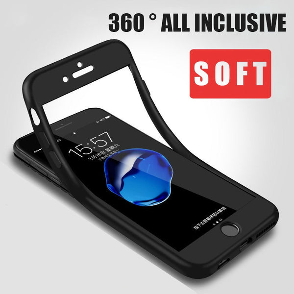 Hot 360 Degree Full Cover Silicone Phone Case For iPhone 7 8 Protective Cases Soft TPU Shell For iPhone 6 6S Plus X 5 5S SE Capa