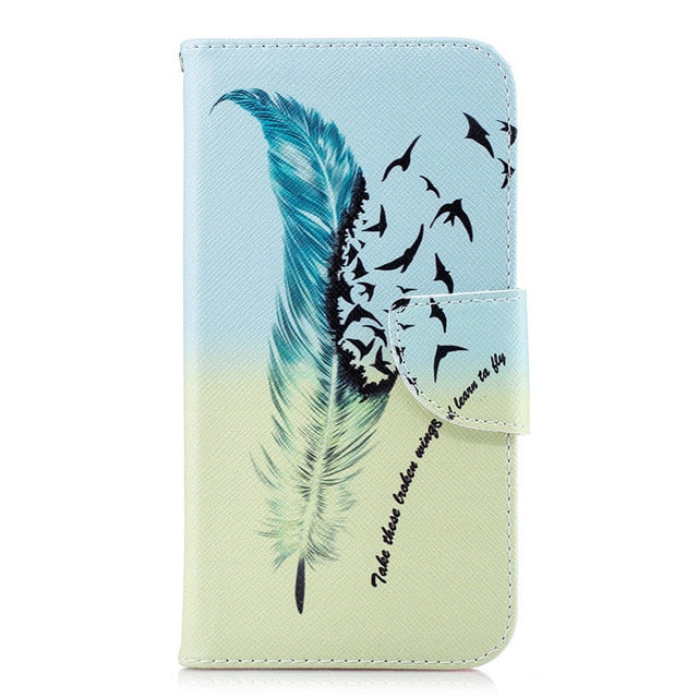 Y6 2018 Case on For Fundas Huawei Honor 7A Pro case 5.7 inch For Fundas Huawei Y6 Prime 2018 Cover Painted Wallet Phone Cases