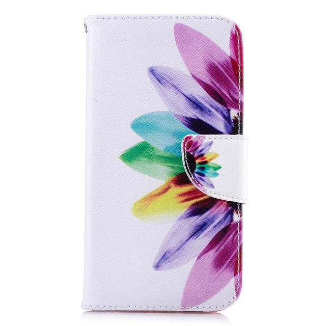 Y6 2018 Case on For Fundas Huawei Honor 7A Pro case 5.7 inch For Fundas Huawei Y6 Prime 2018 Cover Painted Wallet Phone Cases
