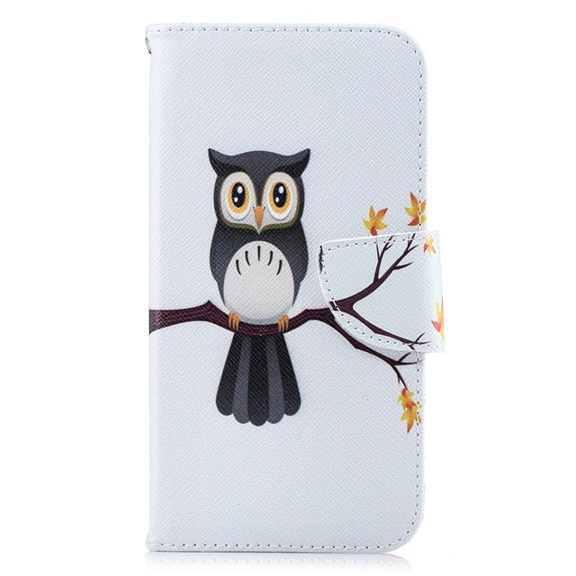 Y6 2018 Case on For Fundas Huawei Honor 7A Pro case 5.7 inch For Fundas Huawei Y6 Prime 2018 Cover Painted Wallet Phone Cases