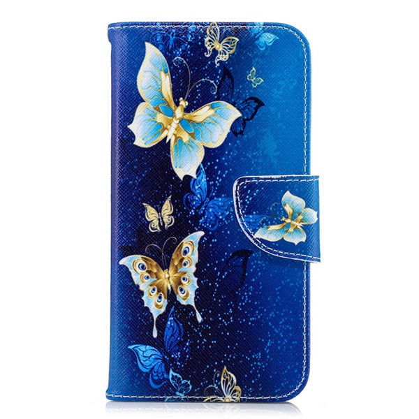 Y6 2018 Case on For Fundas Huawei Honor 7A Pro case 5.7 inch For Fundas Huawei Y6 Prime 2018 Cover Painted Wallet Phone Cases