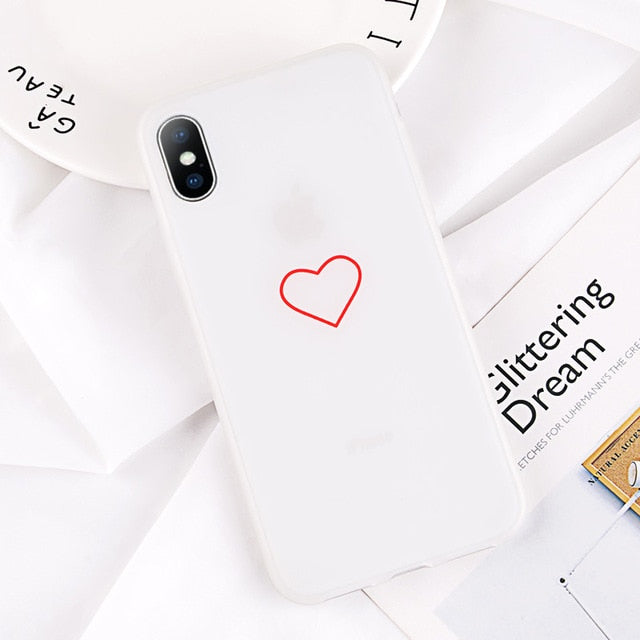 USLION Luminous Silicon Case For iPhone 7 6 6s 8 Plus X XR XS MAX XS Cartoon Love Heart Stars Phone Cases Soft TPU Cover Coque