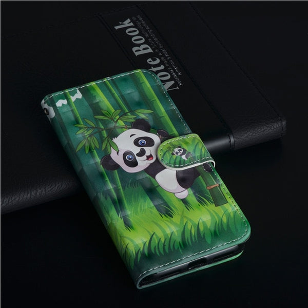 Flip Phone Etui Coque Cover Case For Huawei Y3 Y5 Y6 Y7 Y9 Pro Prime 2017 2018 Honor 7A 7C 7S with 3D Painted PU Leather Wallet