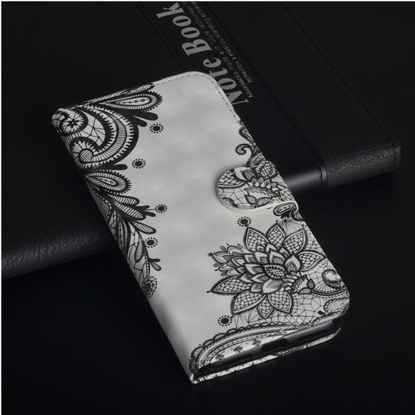 Flip Phone Etui Coque Cover Case For Huawei Y3 Y5 Y6 Y7 Y9 Pro Prime 2017 2018 Honor 7A 7C 7S with 3D Painted PU Leather Wallet