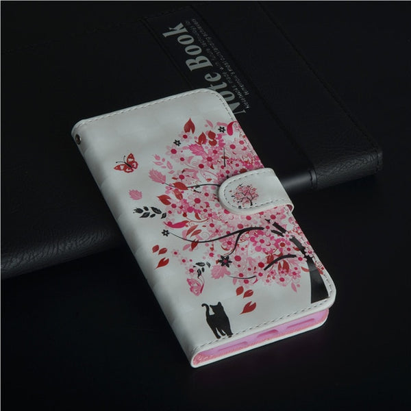 Flip Phone Etui Coque Cover Case For Huawei Y3 Y5 Y6 Y7 Y9 Pro Prime 2017 2018 Honor 7A 7C 7S with 3D Painted PU Leather Wallet