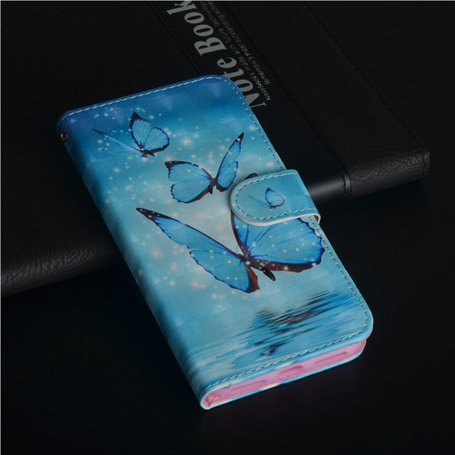 Flip Phone Etui Coque Cover Case For Huawei Y3 Y5 Y6 Y7 Y9 Pro Prime 2017 2018 Honor 7A 7C 7S with 3D Painted PU Leather Wallet