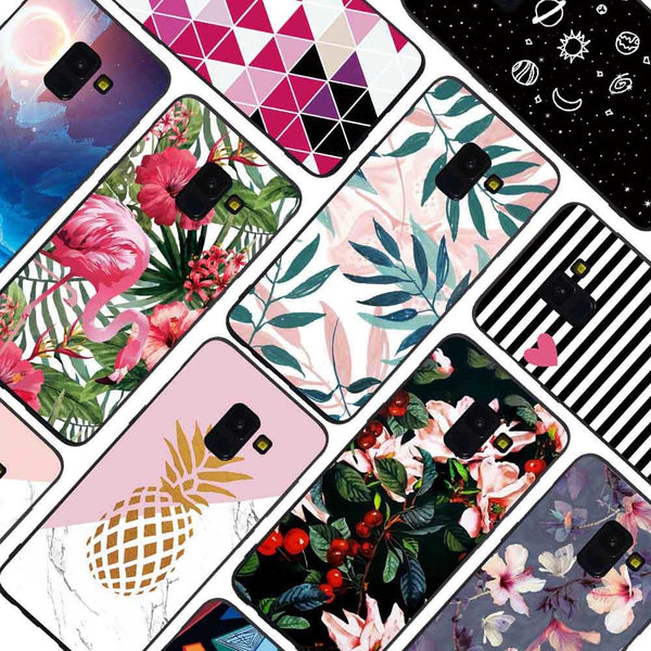 Filecase Phone Case For Samsung S8 S9 Plus S6 S7 Edge Note 9 8 Flower Flamingo Cat Fish Marble Stars Case Cover Skin Funda Coque