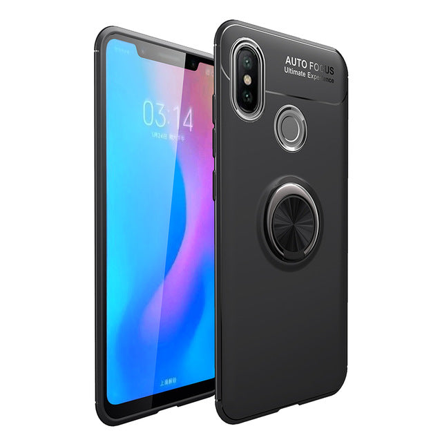 MAKAVO For Xiaomi Redmi Note 6 Pro Case Finger Ring Holder Soft Silicone Back Cover For Xiomi Xiaomi Redmi 6 Pro Phone Cases