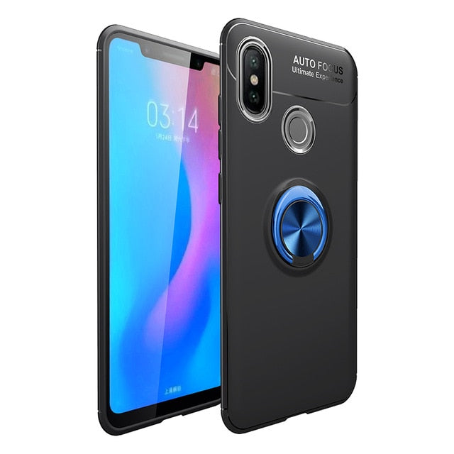 MAKAVO For Xiaomi Redmi Note 6 Pro Case Finger Ring Holder Soft Silicone Back Cover For Xiomi Xiaomi Redmi 6 Pro Phone Cases