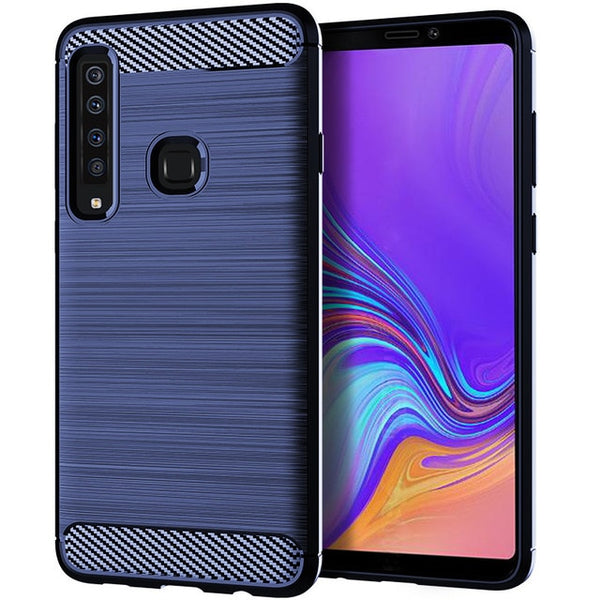 MAKAVO For Samsung Galaxy A9 2018 Case Brushed Silicone Carbon Fiber Texture Back Cover For Samsung A9 2018 A920 Phone Cases