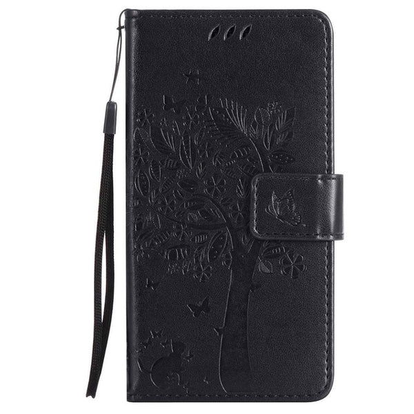 For Coque Xiaomi Redmi 3S 3 S Case Cat and Tree Embossed Flip Wallet Stand Holder PU Leather Bag Phone Cover for Redmi 3 Pro