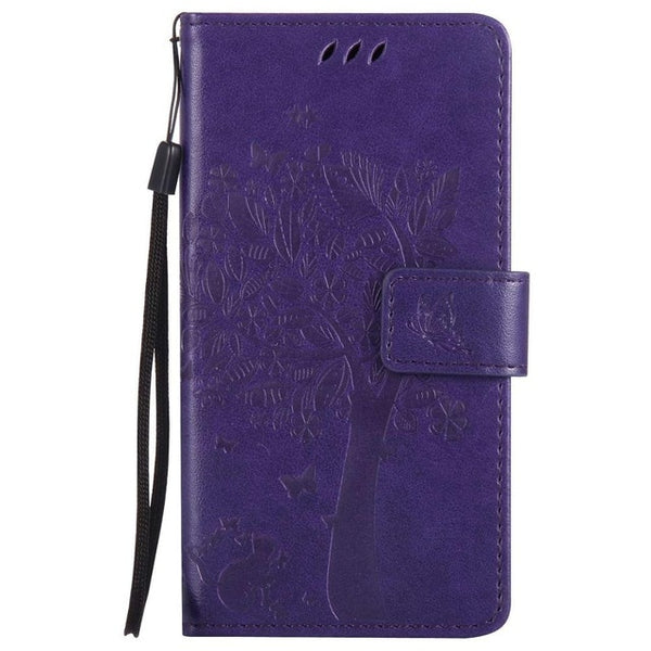 For Coque Xiaomi Redmi 3S 3 S Case Cat and Tree Embossed Flip Wallet Stand Holder PU Leather Bag Phone Cover for Redmi 3 Pro
