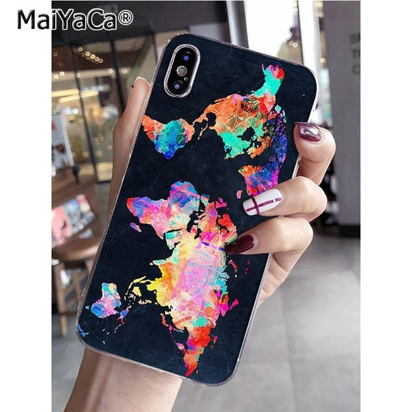 MaiYaCa World Map Travel Plans Special Offer Luxury  phone case for Apple iPhone 8 7 6 6S Plus X XS max 5 5S SE XR Mobile Cover