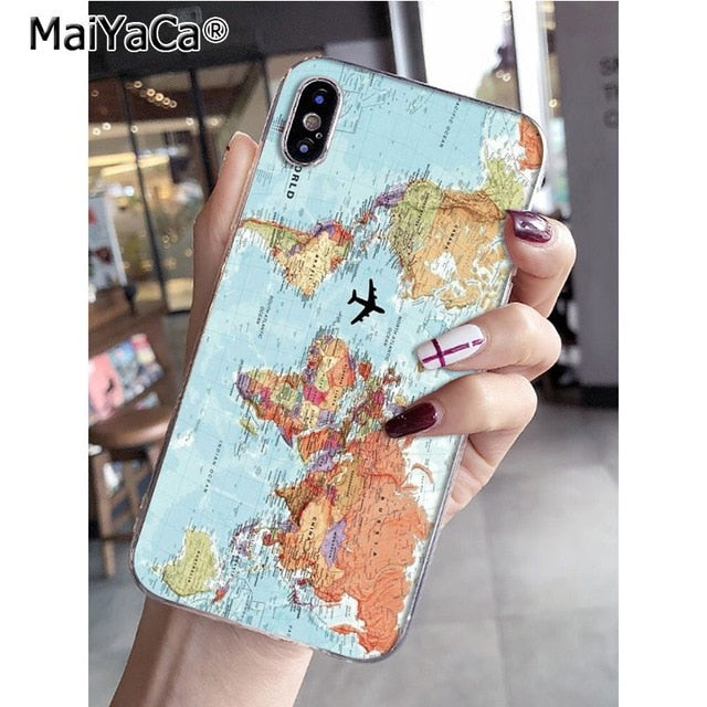 MaiYaCa World Map Travel Plans Special Offer Luxury  phone case for Apple iPhone 8 7 6 6S Plus X XS max 5 5S SE XR Mobile Cover