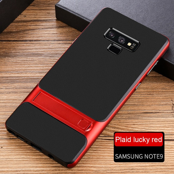 Silicone Mobile Cover Stand Case for Samsung Galaxy Note 9 Case Shockproof 360 Protective 3D Hybrid PC Note9 Fundas Capa Housing