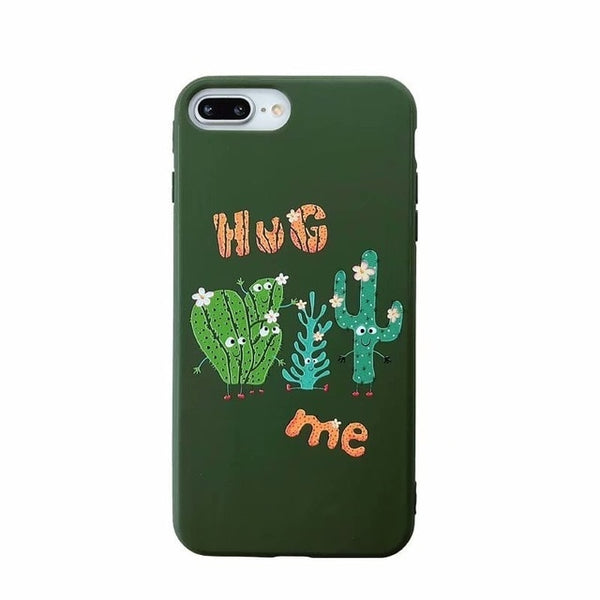 Candy Color Leaf Print Phone Case for iPhone X 6 6s 7 8 Plus XR XS Max Cactus Plants Fashion Soft TPU Rubber Silicon Cover Capa