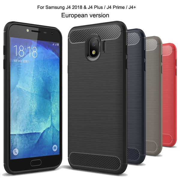 For Samsung J4 J4 Plus 2018 Case Soft Silicon Case TPU Cover Carbon Fiber Case For Samsung Galaxy J4 J4 Plus 2018 Phone Case