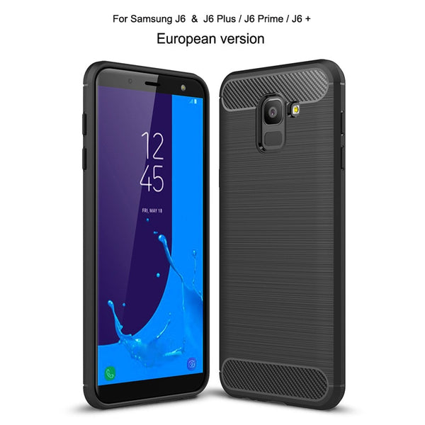 For Samsung J6 J6 Plus 2018 Case Soft Silicon Case TPU Cover Carbon Fiber Case For Samsung Galaxy J6 J6 Plus 2018 Phone Case