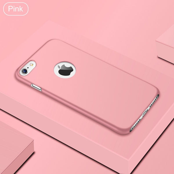 USLION Ultra Thin PC Matte Case For iPhone 7 Plus XR XS Max X Simple Plain Phone Cover Coque For iPhone 6 6S Plus 5 5s SE Cases