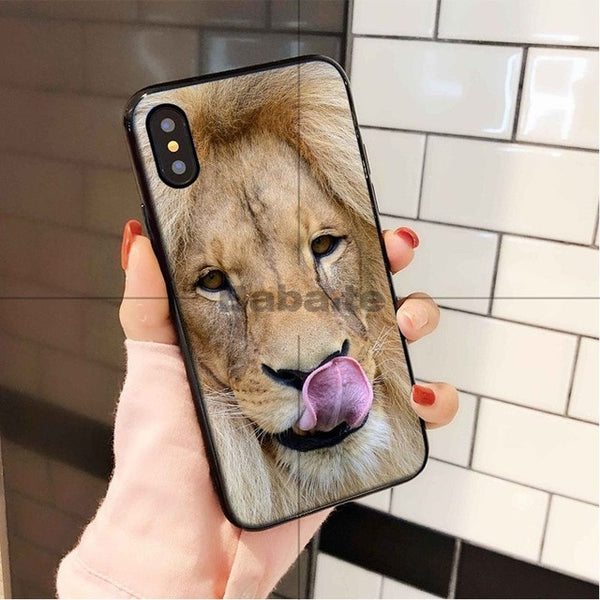 Babaite Animals The lion DIY Luxury High-end Protector Case for Apple iPhone 8 7 6 6S Plus X XS MAX 5 5S SE XR Mobile Cover