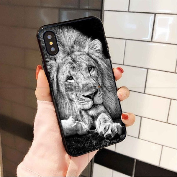 Babaite Animals The lion DIY Luxury High-end Protector Case for Apple iPhone 8 7 6 6S Plus X XS MAX 5 5S SE XR Mobile Cover