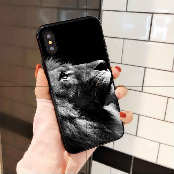 Babaite Animals The lion DIY Luxury High-end Protector Case for Apple iPhone 8 7 6 6S Plus X XS MAX 5 5S SE XR Mobile Cover