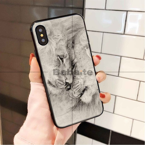 Babaite Animals The lion DIY Luxury High-end Protector Case for Apple iPhone 8 7 6 6S Plus X XS MAX 5 5S SE XR Mobile Cover