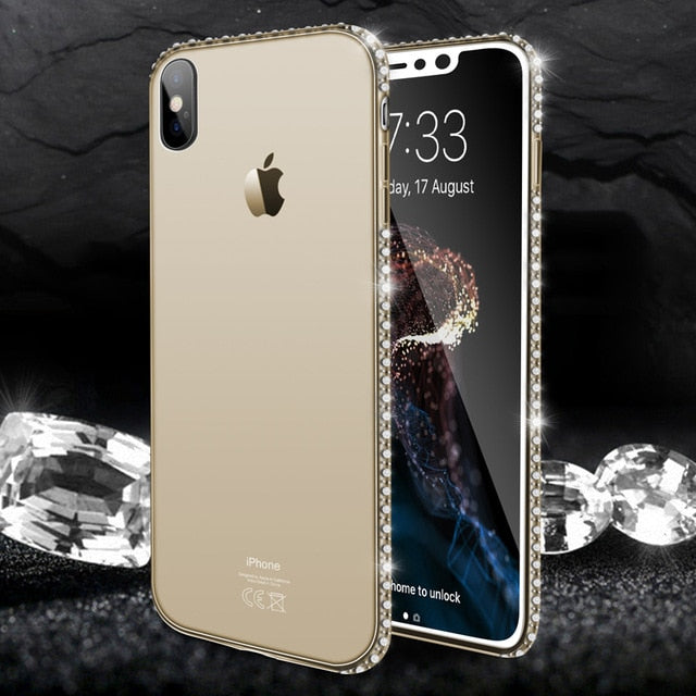 Moskado Phone Case For iPhone 7 X XR XS MAX 8 6 6s Plus 5 SE Fashion Bling Diamond Transparent Crystal Soft TPU Back Cover Cases