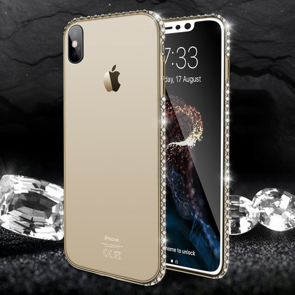Moskado Phone Case For iPhone 7 X XR XS MAX 8 6 6s Plus 5 SE Fashion Bling Diamond Transparent Crystal Soft TPU Back Cover Cases
