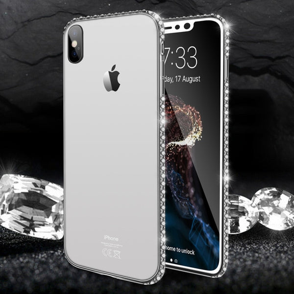 Moskado Phone Case For iPhone 7 X XR XS MAX 8 6 6s Plus 5 SE Fashion Bling Diamond Transparent Crystal Soft TPU Back Cover Cases