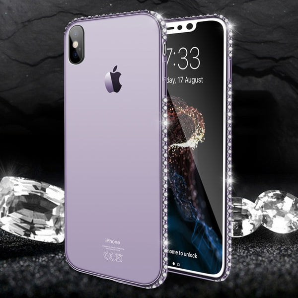 Moskado Phone Case For iPhone 7 X XR XS MAX 8 6 6s Plus 5 SE Fashion Bling Diamond Transparent Crystal Soft TPU Back Cover Cases