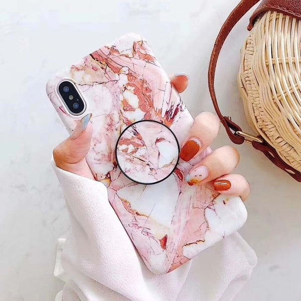 SUYACS Phone Case For iPhone 6 6S 7 8 Plus X XS MAX XR Fashion Marble Teenage Style Soft IMD Graphic Phone Case Cover Shells Bag