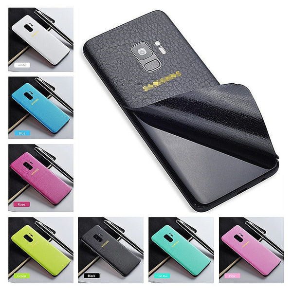 Leather Grain Skin for Samsung S7 S8 S8 Edge S9 Plus Mobile Phone Covers Sticker for Samsung Galaxy Note 8 9 Cutting Laminating