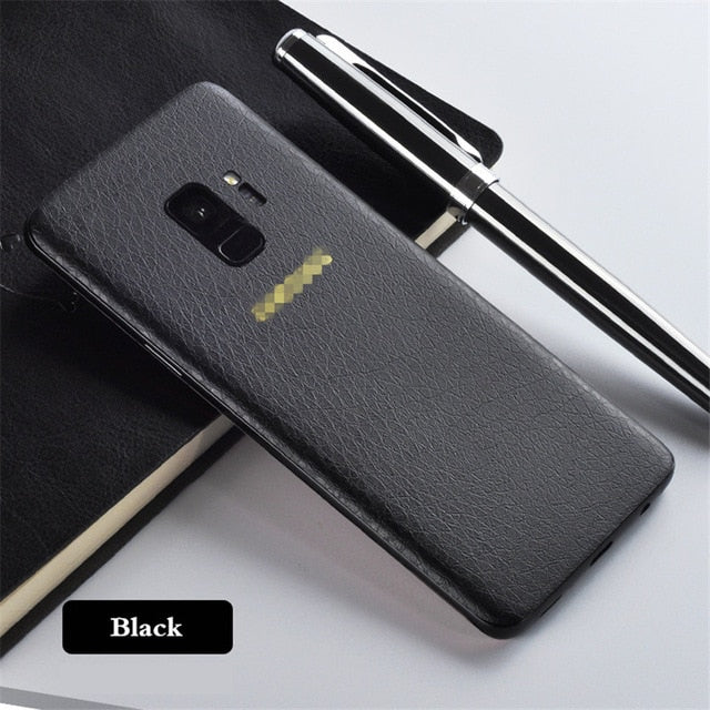 Leather Grain Skin for Samsung S7 S8 S8 Edge S9 Plus Mobile Phone Covers Sticker for Samsung Galaxy Note 8 9 Cutting Laminating