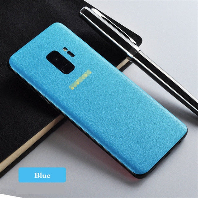 Leather Grain Skin for Samsung S7 S8 S8 Edge S9 Plus Mobile Phone Covers Sticker for Samsung Galaxy Note 8 9 Cutting Laminating