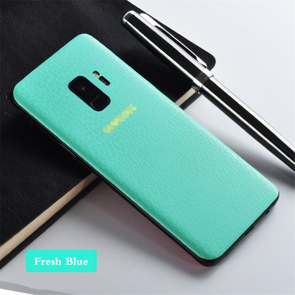 Leather Grain Skin for Samsung S7 S8 S8 Edge S9 Plus Mobile Phone Covers Sticker for Samsung Galaxy Note 8 9 Cutting Laminating