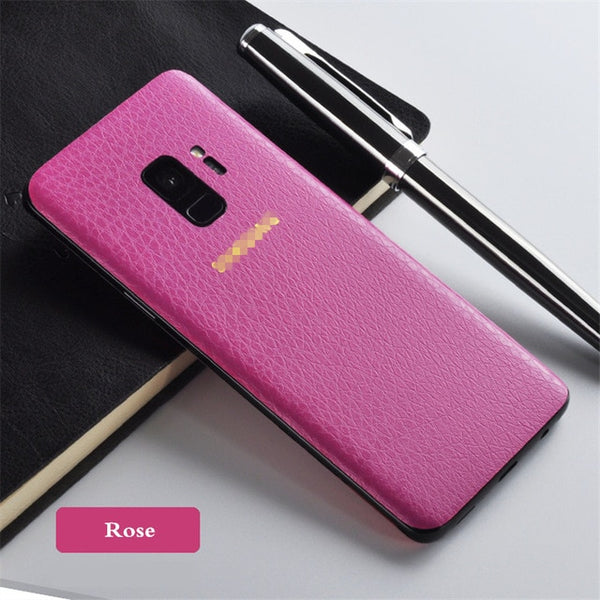 Leather Grain Skin for Samsung S7 S8 S8 Edge S9 Plus Mobile Phone Covers Sticker for Samsung Galaxy Note 8 9 Cutting Laminating