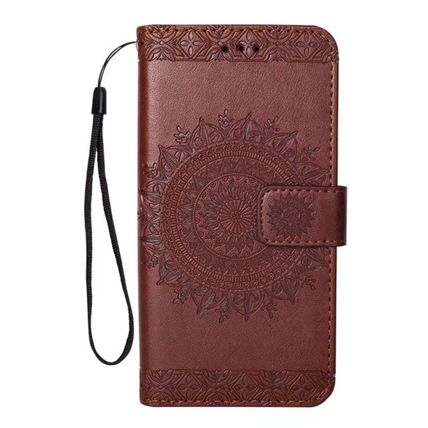 Phone Etui Coque Cover Flip Case For Samsung Galaxy A6 A8 2018 Plus A5 2016 2017 A6+ A8+ with TPU Totem print PU Leather Wallet