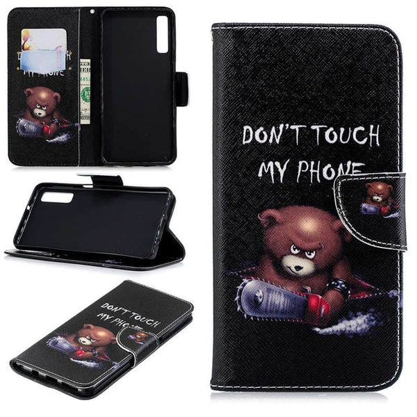 JFWEN Leather Phone Case For Samsung A7 2018 Case Flip Wallet For Samsung Galaxy A7 2018 A750 Case Cover Cute Cartoon Back Shell