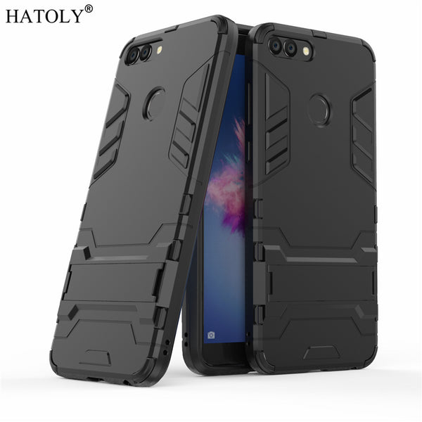 P Smart Armor Case Huawei P Smart Case Huawei Enjoy 7s Robot Silicone Rubber Hard Back Phone Cover For Huawei P Smart HATOLY